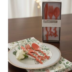 Michael Aram MADHOUSE Orange Twig Cutlery Set 12pc - NEW NIB Designer Flatware